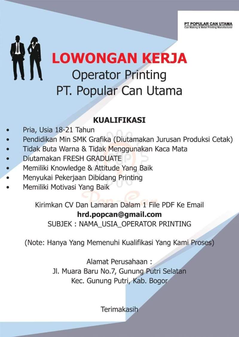 Lowongan Kerja Di Kabupaten Bogor