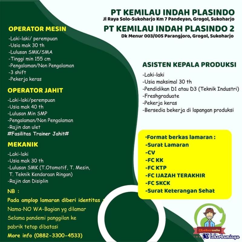 Lowongan Kerja Kabupaten Wonogiri Jawa Tengah
