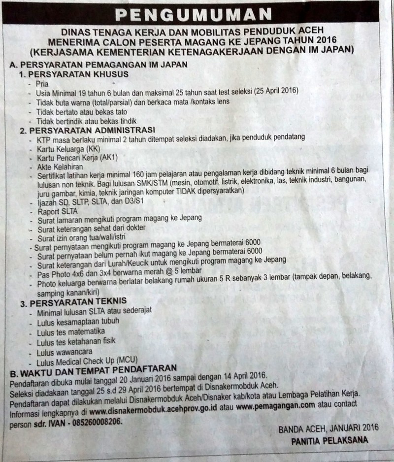 Lowongan Kerja Terbaru Di Banda Aceh