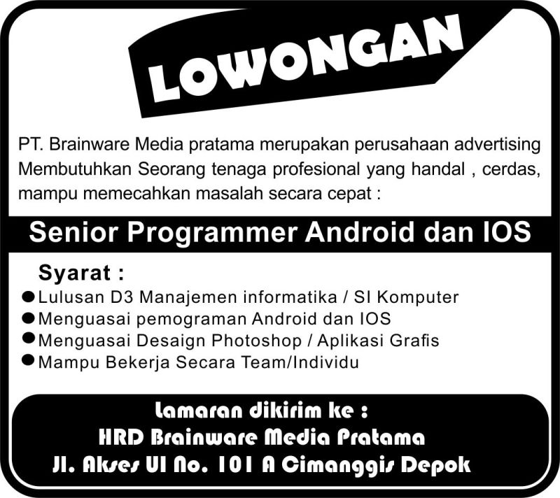 Pasang Iklan Baris Pos Kota