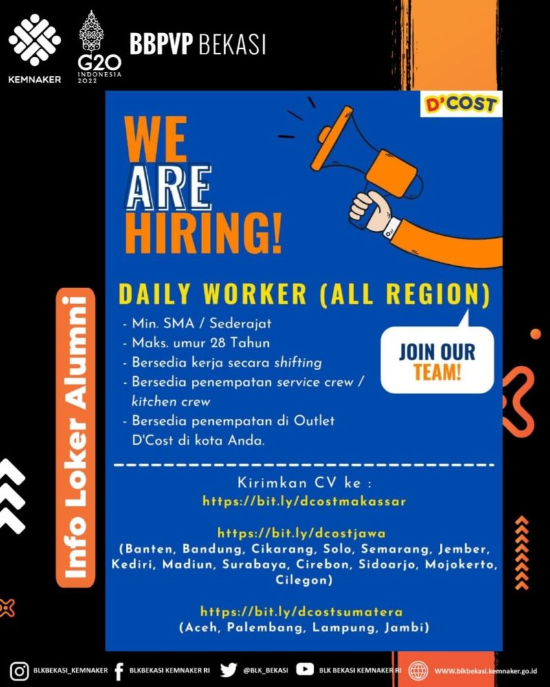 Pos Kota Lowongan Kerja Hari Ini