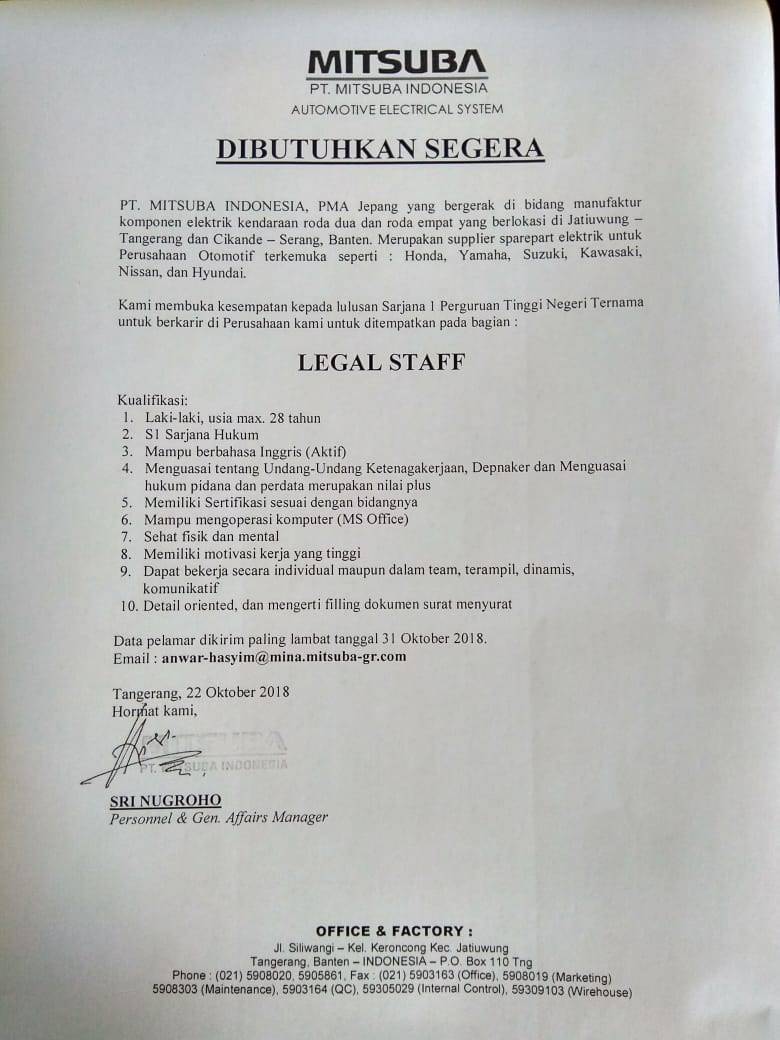 Lowongan Kerja Terbaru Serang Banten